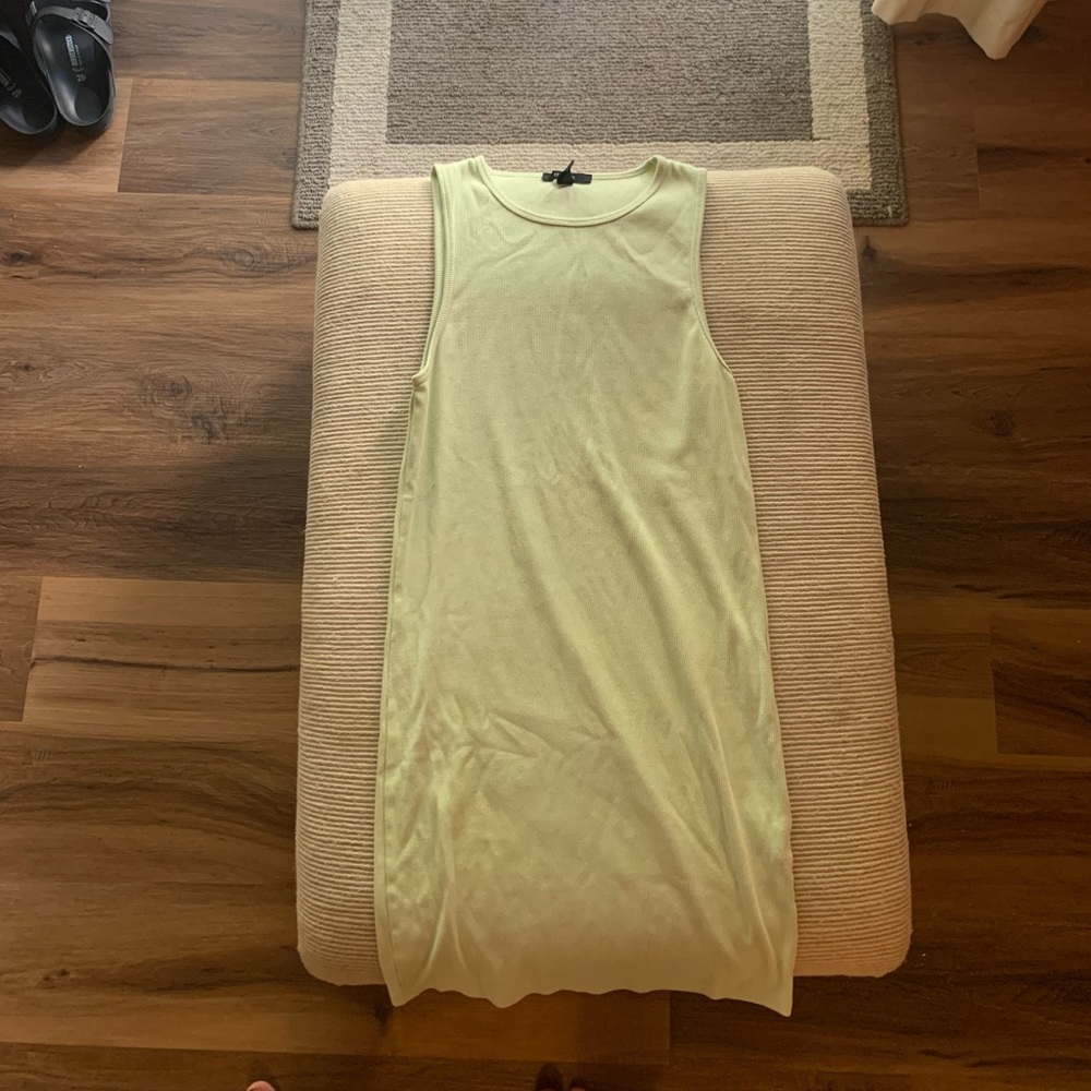 Forever 21 Green/Mint Sleeveless Shirt Dress Large